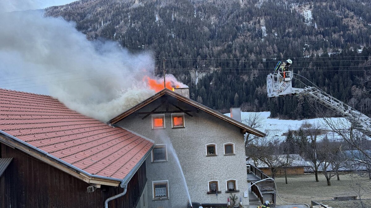 Dachstuhlbrand in Pfunds
