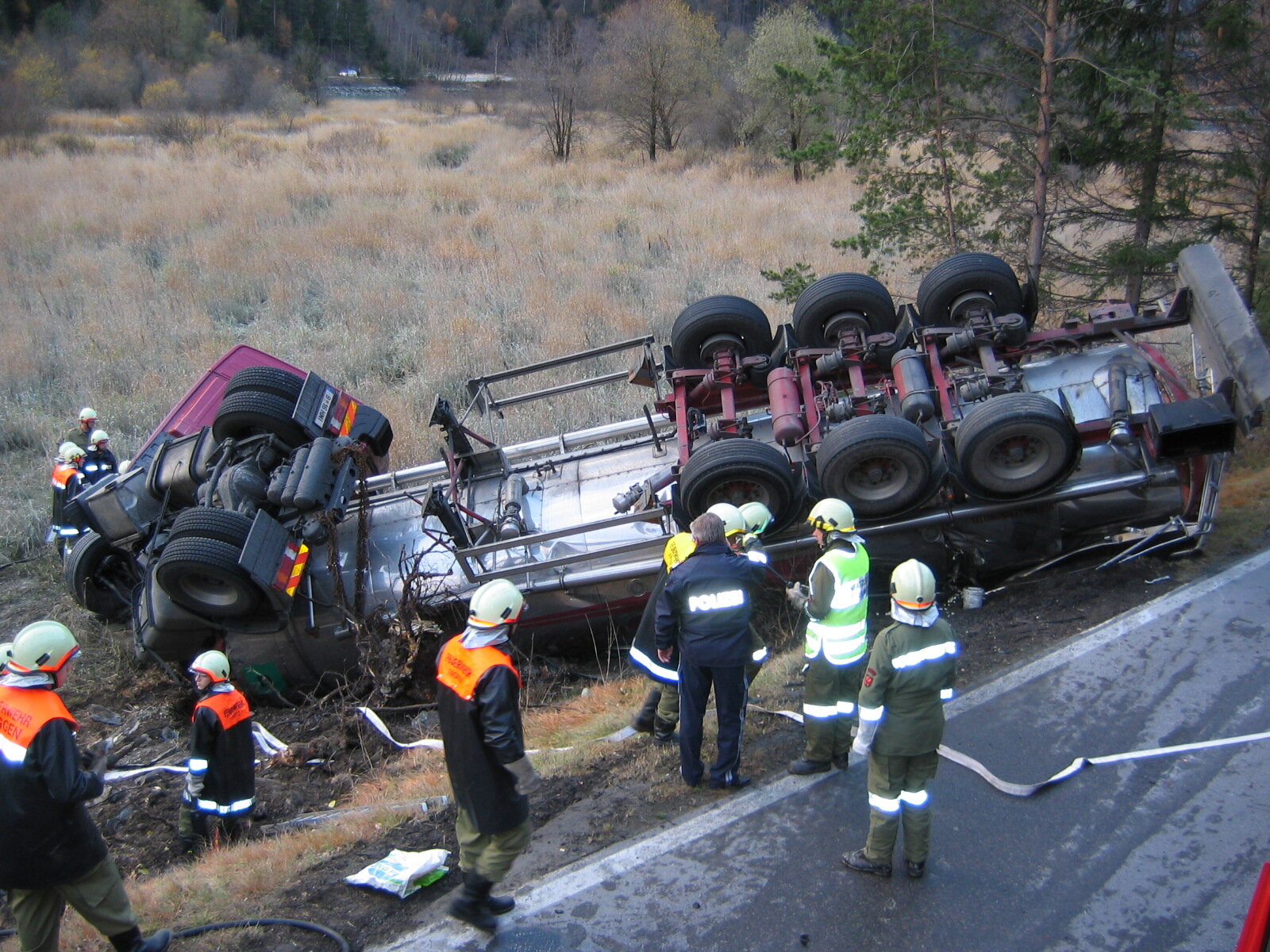 Verkehrsunfall mit einem Tankwagen