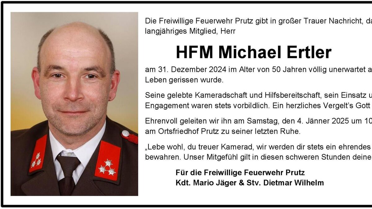 Trauerfall Michael Ertler