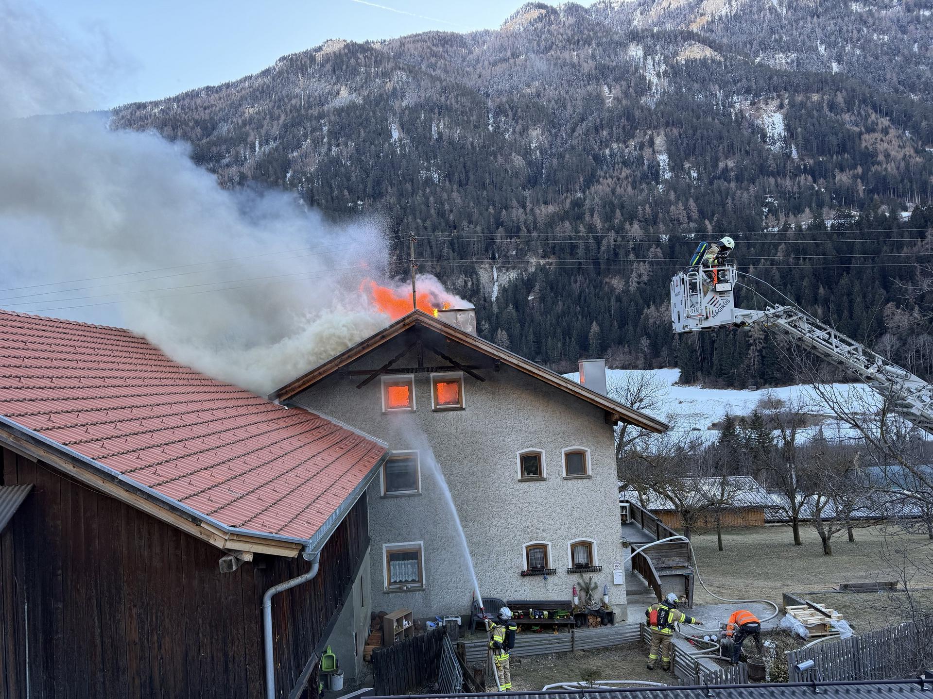 Dachstuhlbrand in Pfunds