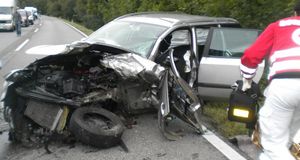 Verkehrsunfall auf der B180 Nähe ESSO Tankstelle