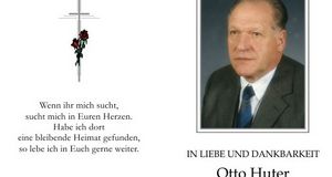 Trauerfall Otto Huter